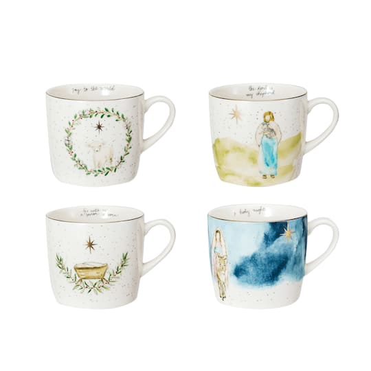 Hello Honey® 16oz. Jesus, Mary & Lamb Christmas Mug Set